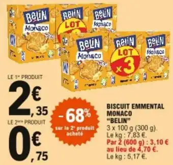 E.Leclerc Biscuit emmental monaco offre