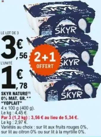 E.Leclerc Skyr nature 0% mat. gr. offre