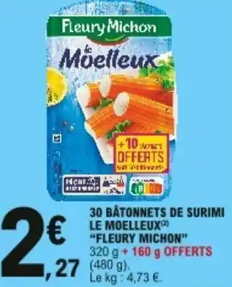 E.Leclerc 30 Bâtonnets de surimi le moelleux offre