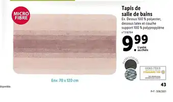 Lidl Tapis salle de bains offre