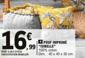 E.Leclerc Pouf imprimé offre