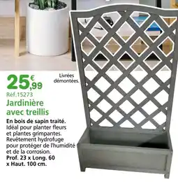 Provence Outillage Jardinière avec treillis offre