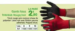 Provence Outillage Gants tous travaux Rouge/noir offre
