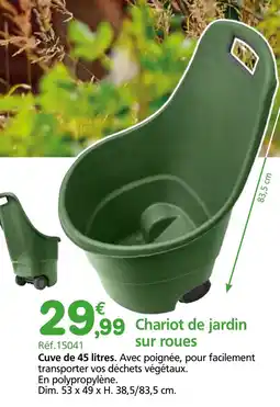Provence Outillage Chariot de jardin sur roues offre