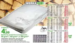 Provence Outillage WERKA PRO Bâche de protection transparente 80 g/m²*, 160 g/m²* et 300 g/m²* offre