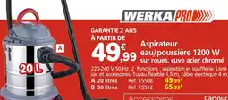 Provence Outillage WERKA PRO Aspirateur eau/poussière 1200 W offre