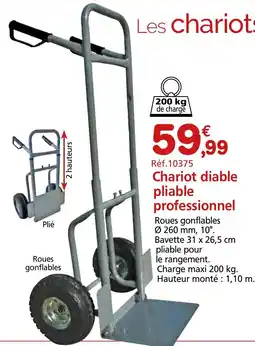 Provence Outillage Chariot diable pliable professionnel offre