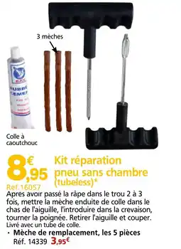 Provence Outillage Kit réparation 95 pneu sans chambre (tubeless) offre