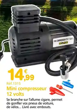 Provence Outillage Mini compresseur 12 volts offre