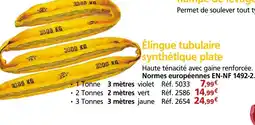 Provence Outillage Élingue tubulaire synthétique plate offre