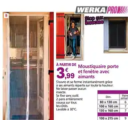 Provence Outillage WERKA PRO Moustiquaire porte et fenêtre avec aimants offre