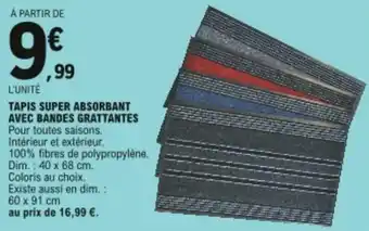E.Leclerc Tapis super absorbant avec bandes grattantes offre
