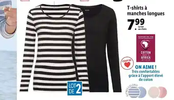 Lidl T-shirts à manches longues offre