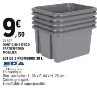 E.Leclerc Lot de 5 promobox 30 L offre