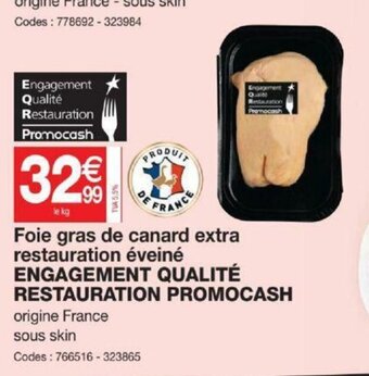 Promocash Foie gras de canard extra restauration éveiné offre
