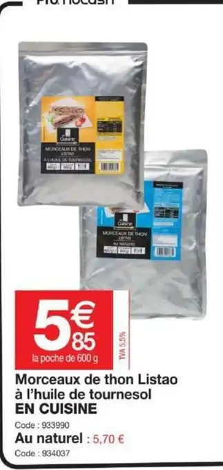 Promocash Morceaux de Thon Listao offre