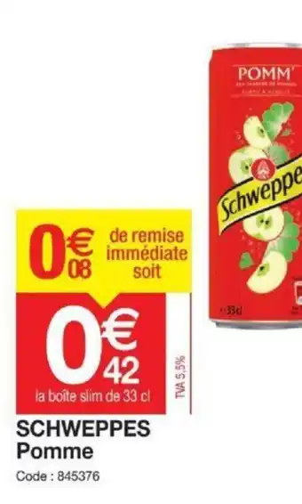 Promocash Schweppes Pomme offre