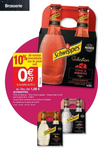 Promocash Schweppes offre
