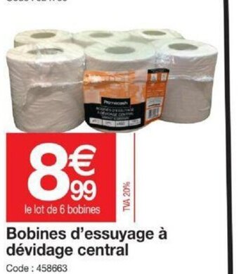 Promocash Bobines d'Essuyage à Dévidage Central offre