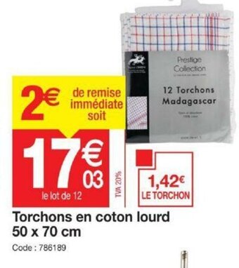 Promocash Torchons En Coton Lourd offre