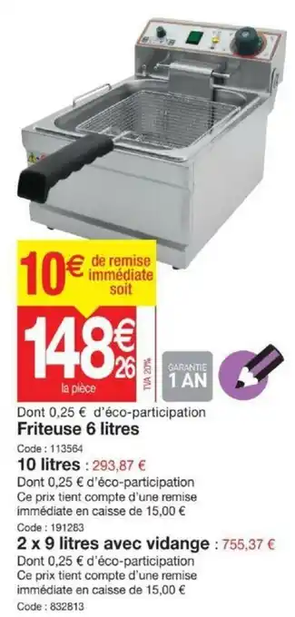 Promocash Friteuse 6 Litres offre