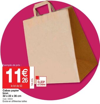 Promocash Cabas Papier Brun offre