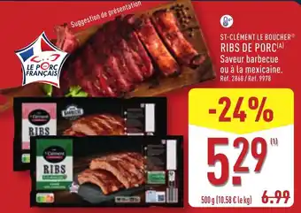 ALDI ST-CLÉMENT LE BOUCHER RIBS DE PORC offre