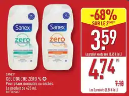 ALDI Sanex Gel douche zéro % offre