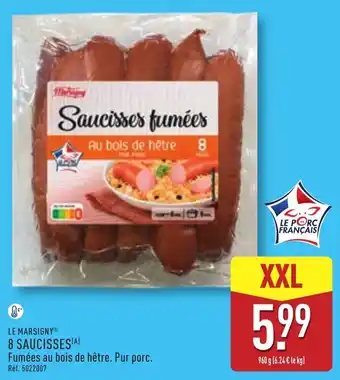 ALDI LE MARSIGNY Saucisses fumées offre