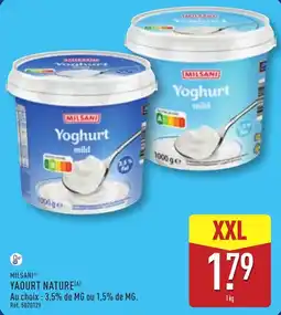 ALDI MILSANI YAOURT NATURE offre