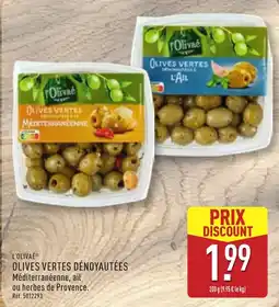 ALDI L'Olivaé Olives vertes dénoyautées offre