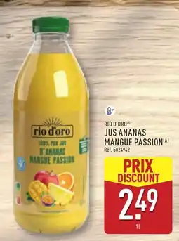 ALDI rio d'oro JUS ANANAS MANGUE PASSION offre