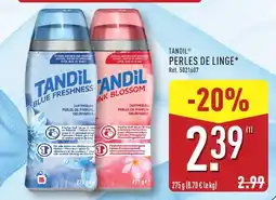 ALDI TANDIL PERLES DE LINGE offre
