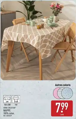 ALDI HOME CREATION NAPPE offre