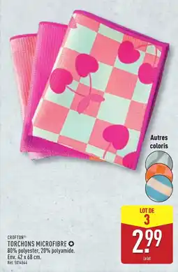 ALDI CROFTON TORCHONS MICROFIBRE offre