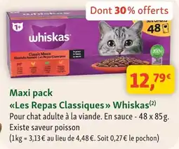 Maxi Zoo Whiskas Les Repas Classiques offre