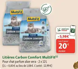 Maxi Zoo MultiFit Litières Carbon Comfort offre