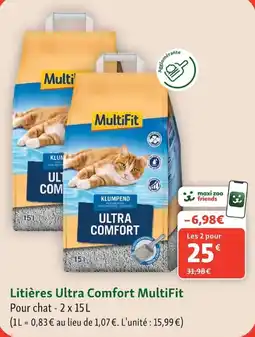 Maxi Zoo MultiFit Litières Ultra Comfort offre