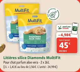 Maxi Zoo MultiFit Litières silice Diamonds offre