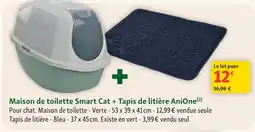 Maxi Zoo Smart Cat Maison de toilette + AniOne Tapis de litière offre