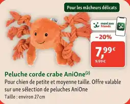 Maxi Zoo AniOne Peluche corde crabe offre