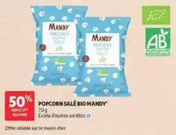 Auchan Mandy popcorn salé bio offre