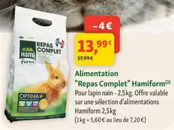 Maxi Zoo Hamiform Repas Complet offre