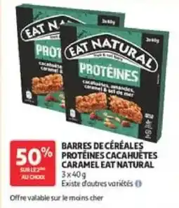 Auchan EAT NATURAL BARRES DE CÉRÉALES PROTÉINES CACAHUÈTES offre