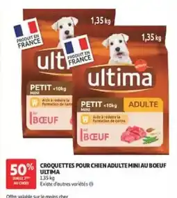 Auchan ultima Croquettes pour chien adulte mini au bœuf offre