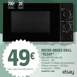 E.Leclerc elsay MICRO-ONDES GRILL offre