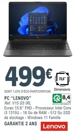 E.Leclerc Espace Culturel Lenovo PC offre
