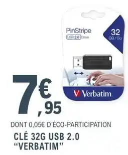 E.Leclerc Espace Culturel Verbatim CLÉ 32G USB 2.0 offre