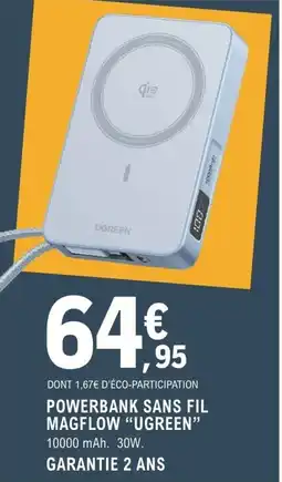 E.Leclerc Espace Culturel UGREEN POWERBANK SANS FIL MAGFLOW offre
