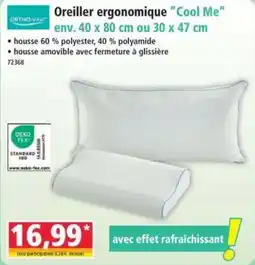 Norma ORTHO-Mital Oreiller ergonomique "Cool Me" offre